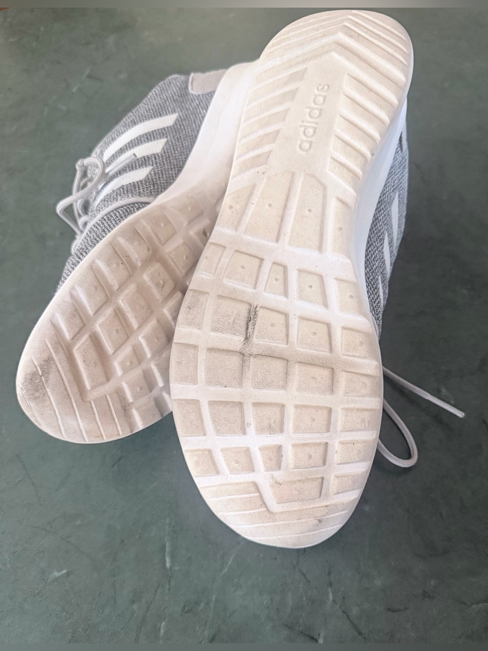 adidas Light Gray Knit Lace-Up Sneakers size 9 - Picture 6 of 9